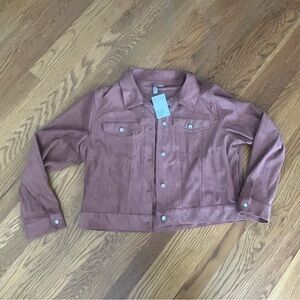 NWT H&M mauve faux suede jacket